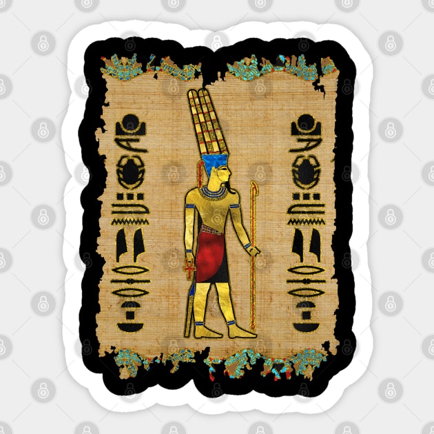 Egyptian Amun Ra - Amun Re Ornament on papyrus Sticker by Nartissima